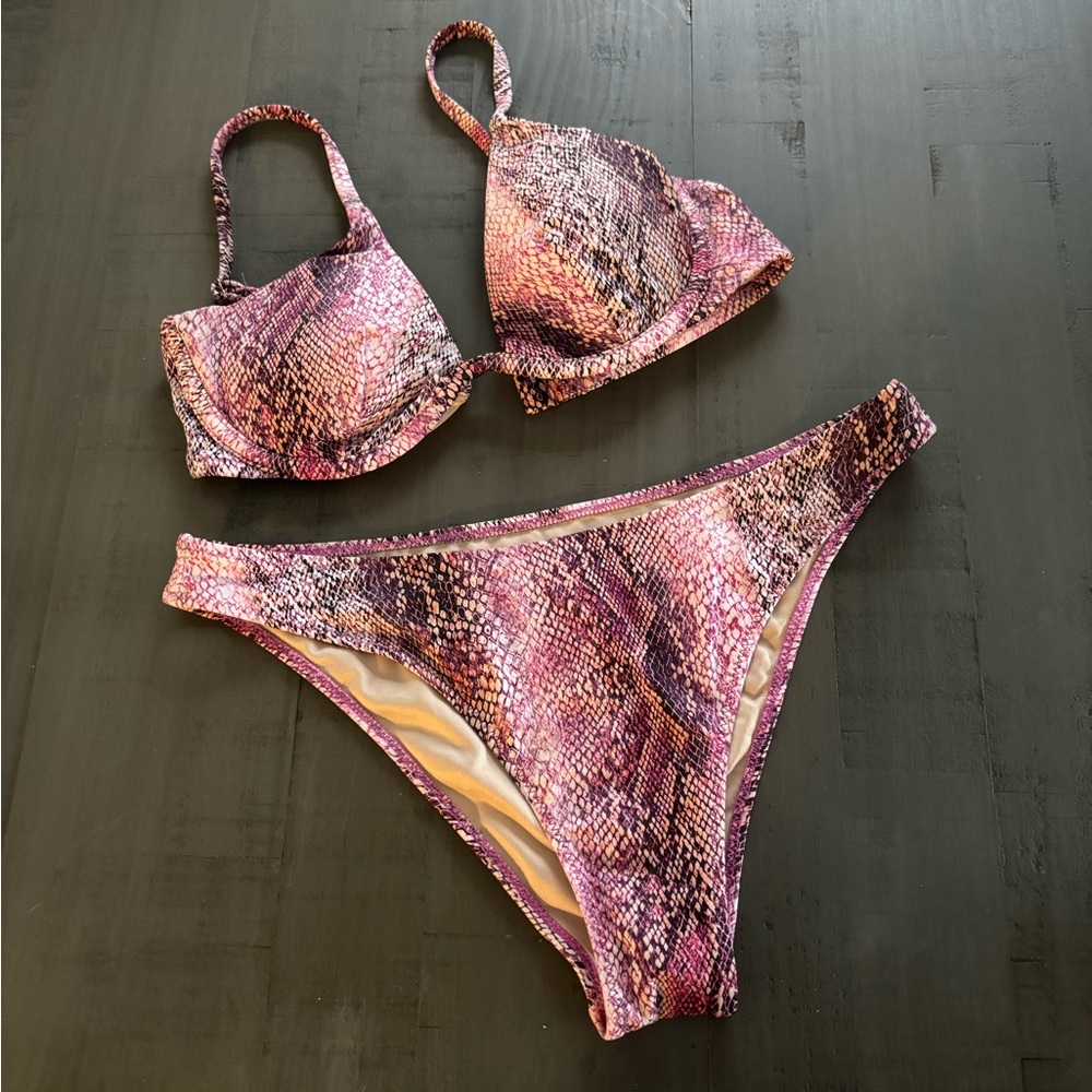 Shade & Shore - Pink Snake Pattern Bikini